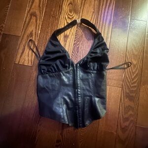 Allure Black leather Top